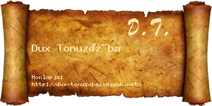 Dux Tonuzóba névjegykártya
